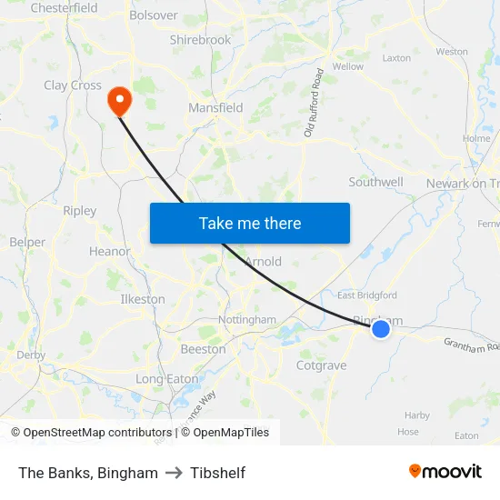 The Banks, Bingham to Tibshelf map