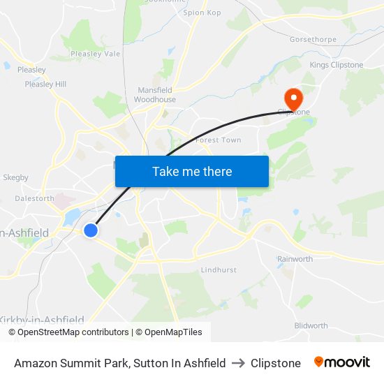 Amazon Summit Park, Sutton In Ashfield to Clipstone map