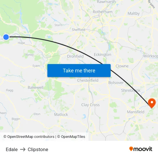 Edale to Clipstone map