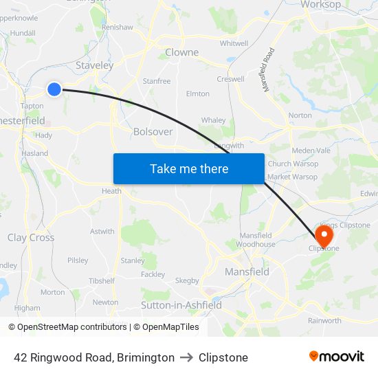42 Ringwood Road, Brimington to Clipstone map
