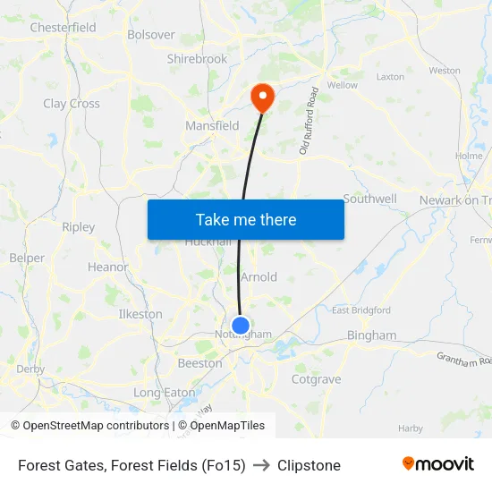 Forest Recreational Ground, Forest Fields (Fo15) to Clipstone map