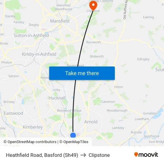 Heathfield Road, Basford (Sh49) to Clipstone map