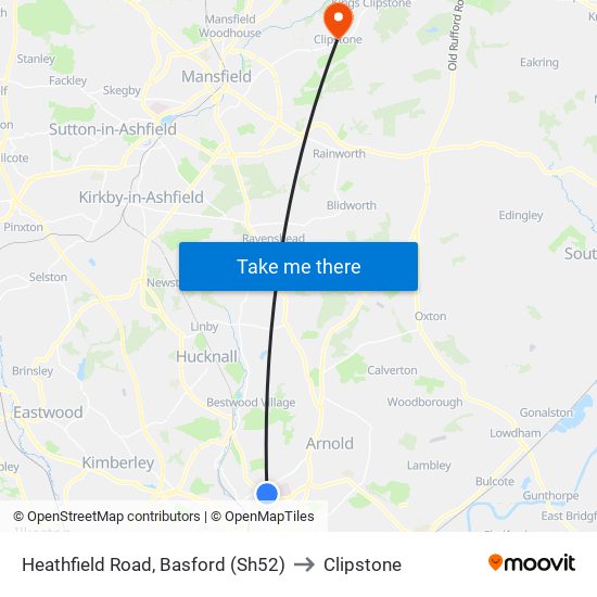 Heathfield Road, Basford (Sh52) to Clipstone map