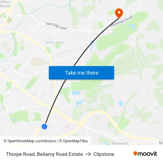 Thorpe Road, Bellamy Road Estate to Clipstone map