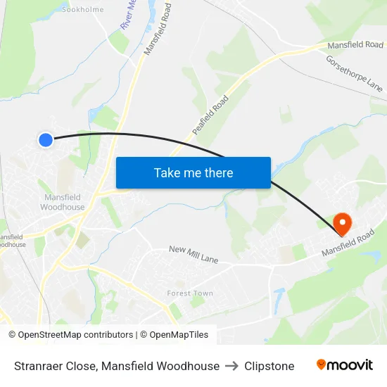 Stranraer Close, Mansfield Woodhouse to Clipstone map