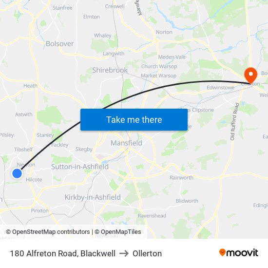 180 Alfreton Road, Blackwell to Ollerton map