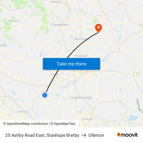 25 Ashby Road East, Stanhope Bretby to Ollerton map