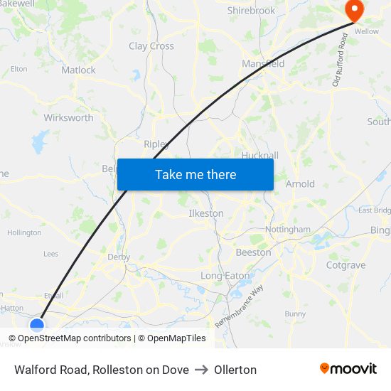 Walford Road, Rolleston on Dove to Ollerton map