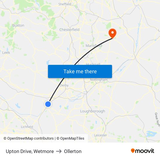 Upton Drive, Wetmore to Ollerton map