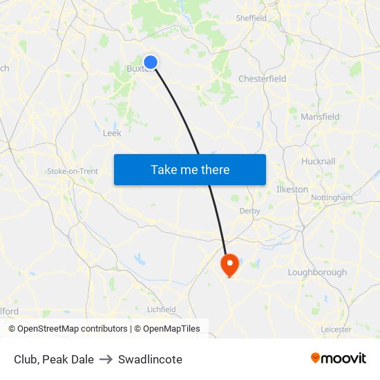 Club, Peak Dale to Swadlincote map