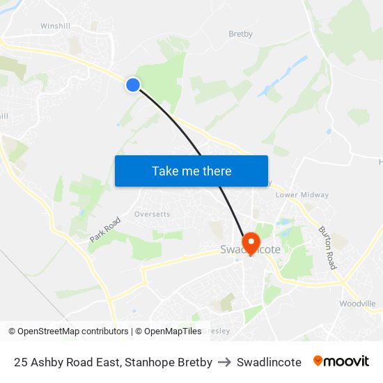 25 Ashby Road East, Stanhope Bretby to Swadlincote map