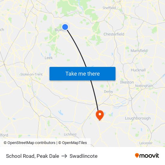 School Road, Peak Dale to Swadlincote map