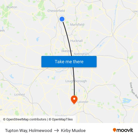 Tupton Way, Holmewood to Kirby Muxloe map