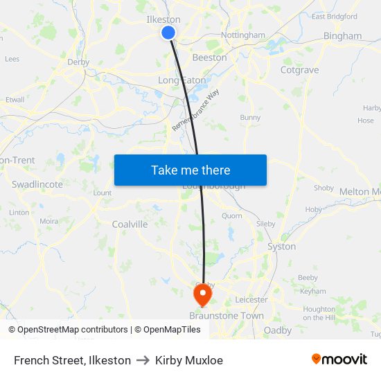 French Street, Ilkeston to Kirby Muxloe map