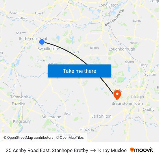 25 Ashby Road East, Stanhope Bretby to Kirby Muxloe map