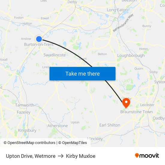 Upton Drive, Wetmore to Kirby Muxloe map