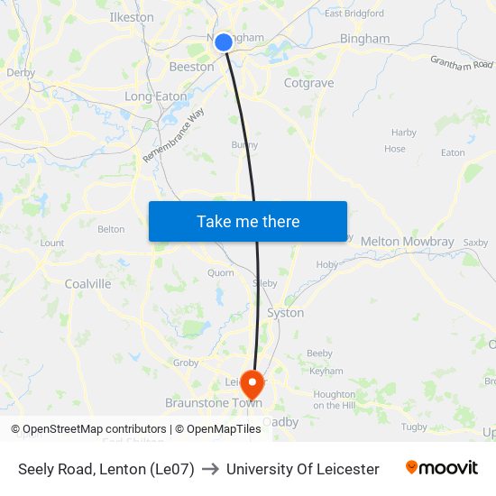 Seely Road, Lenton (Le07) to University Of Leicester map