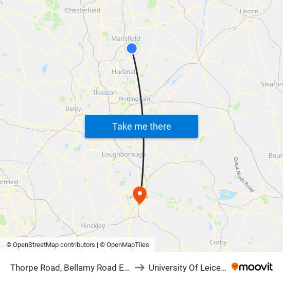 Thorpe Road, Bellamy Road Estate to University Of Leicester map