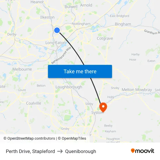 Perth Drive, Stapleford to Queniborough map