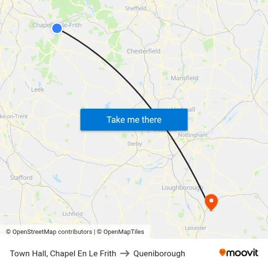Town Hall, Chapel En Le Frith to Queniborough map