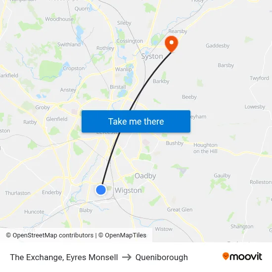 The Exchange, Eyres Monsell to Queniborough map