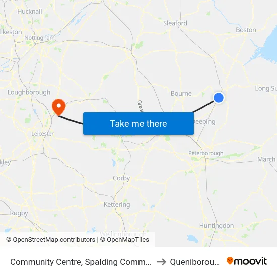 Community Centre, Spalding Common to Queniborough map