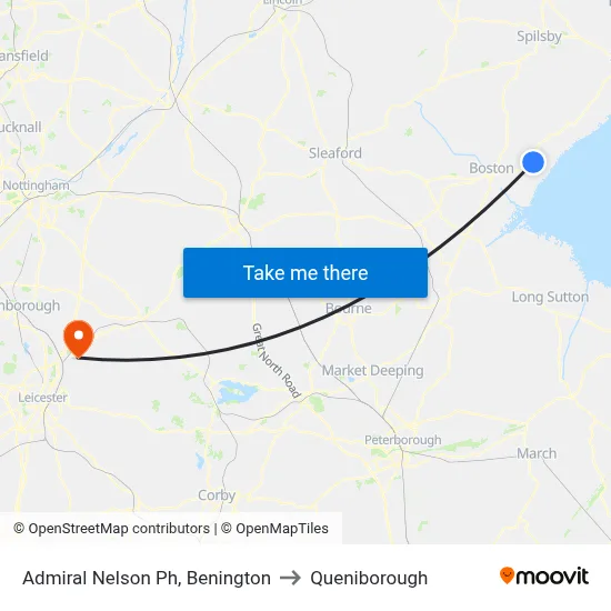 Admiral Nelson Ph, Benington to Queniborough map