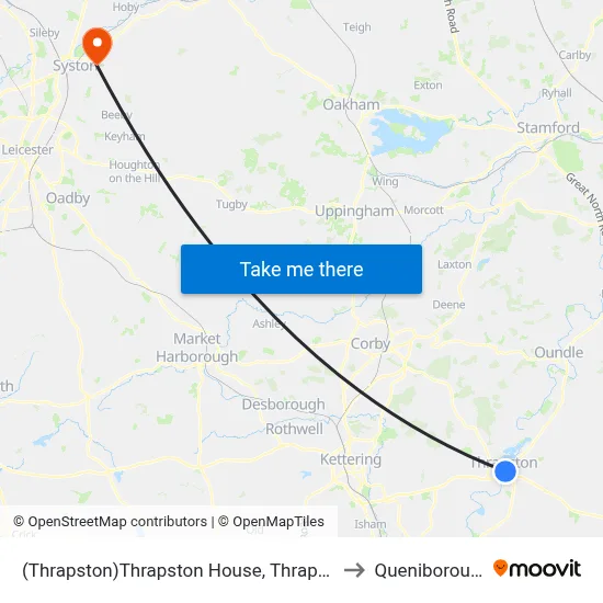 (Thrapston)Thrapston House, Thrapston to Queniborough map