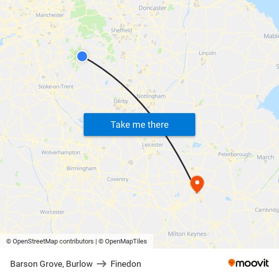 Barson Grove, Burlow to Finedon map