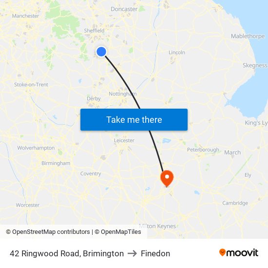 42 Ringwood Road, Brimington to Finedon map