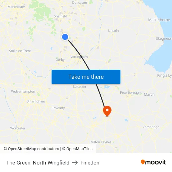 The Green, North Wingfield to Finedon map