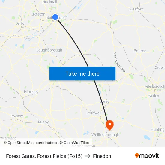 Forest Recreational Ground, Forest Fields (Fo15) to Finedon map