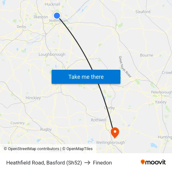 Heathfield Road, Basford (Sh52) to Finedon map