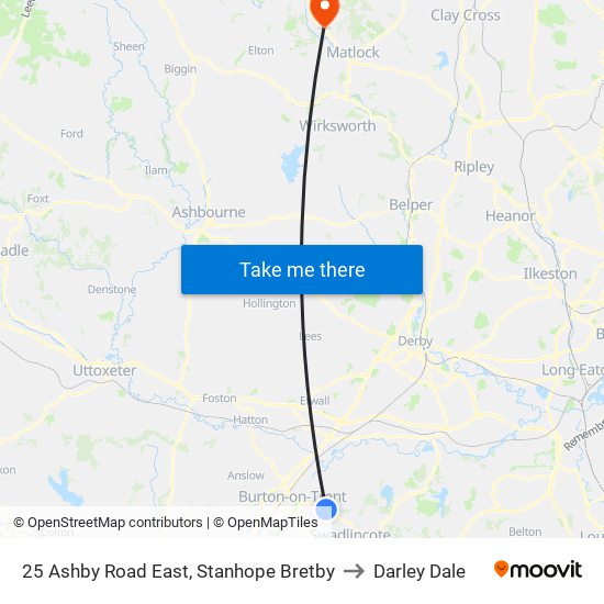 25 Ashby Road East, Stanhope Bretby to Darley Dale map