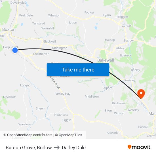 Barson Grove, Burlow to Darley Dale map