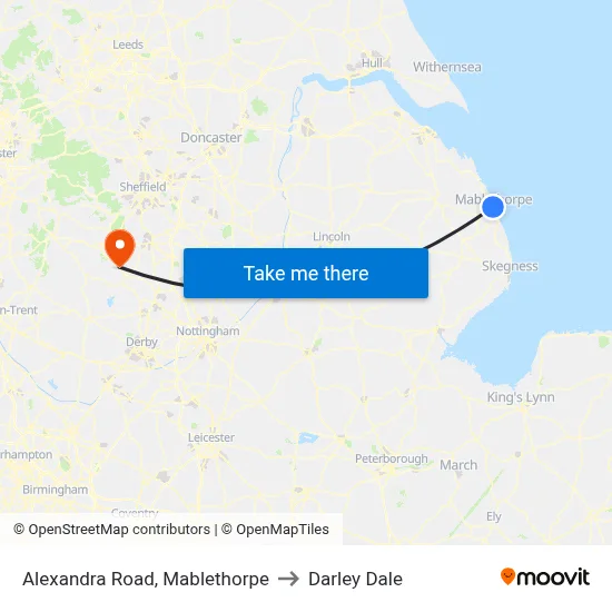 Alexandra Road, Mablethorpe to Darley Dale map