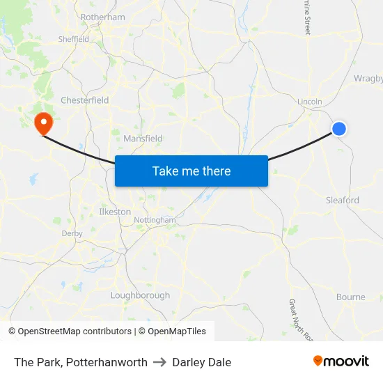 The Park, Potterhanworth to Darley Dale map