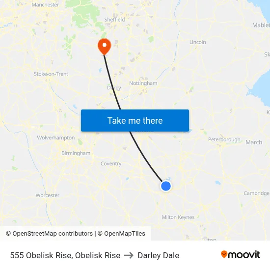 555 Obelisk Rise, Obelisk Rise to Darley Dale map