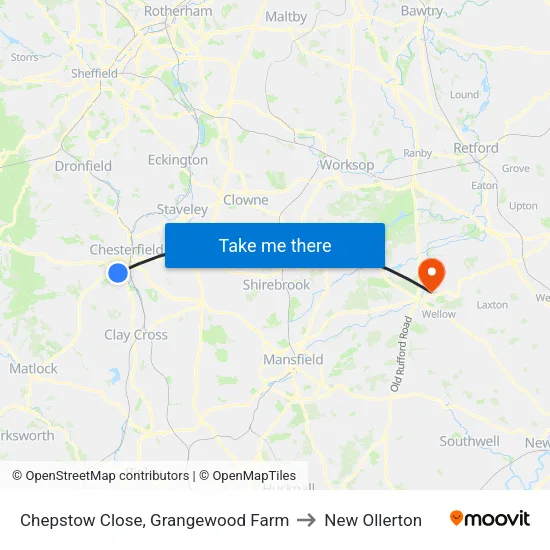 Chepstow Close, Grangewood Farm to New Ollerton map
