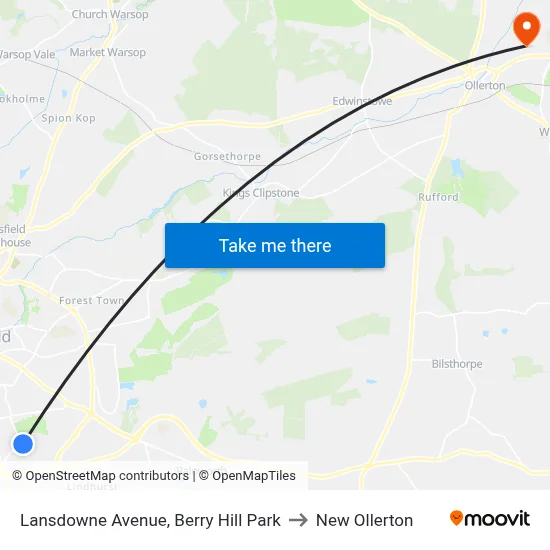 Lansdowne Avenue, Berry Hill Park to New Ollerton map
