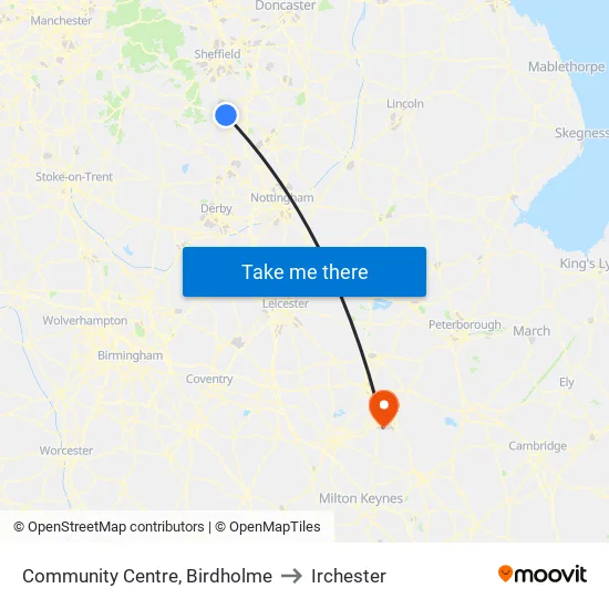 Community Centre, Birdholme to Irchester map