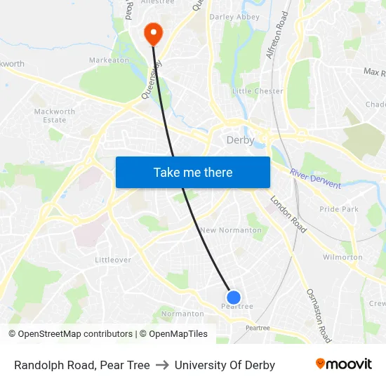 Randolph Road, Pear Tree to University Of Derby map