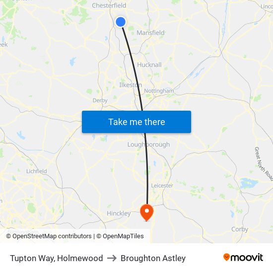 Tupton Way, Holmewood to Broughton Astley map