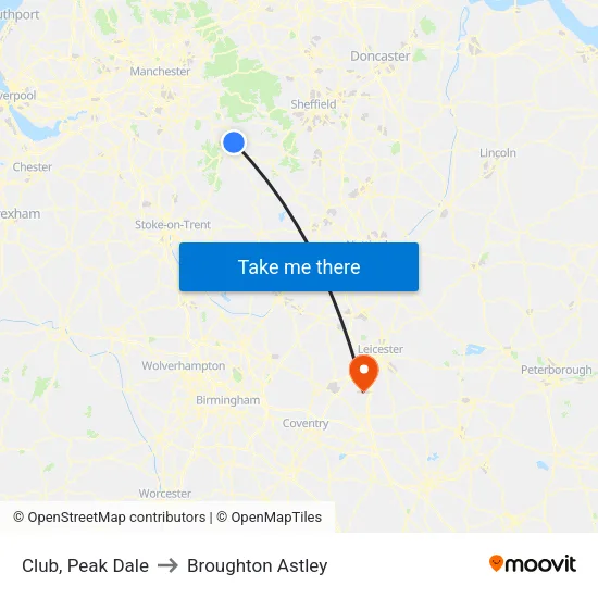Club, Peak Dale to Broughton Astley map