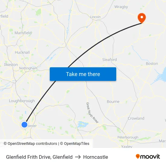 Glenfield Frith Drive, Glenfield to Horncastle map