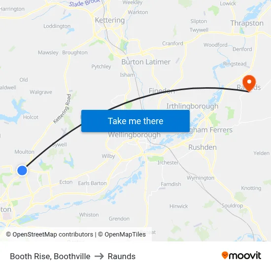 Booth Rise, Boothville to Raunds map