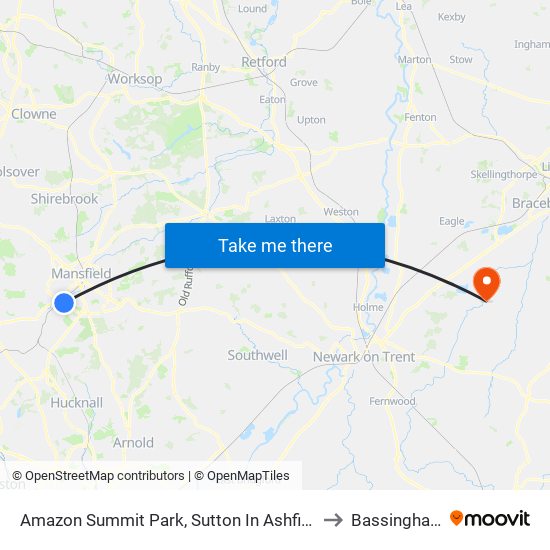 Amazon Summit Park, Sutton In Ashfield to Bassingham map