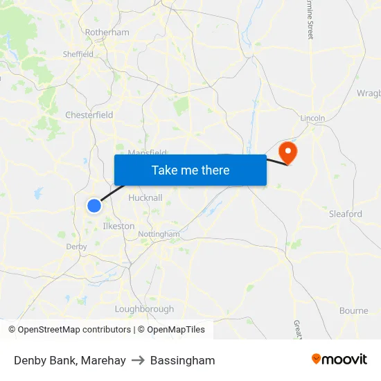 Denby Bank, Marehay to Bassingham map