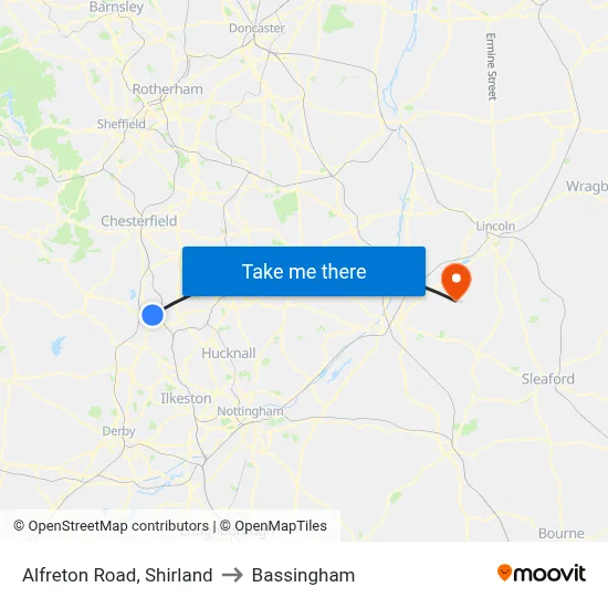 Alfreton Road, Shirland to Bassingham map