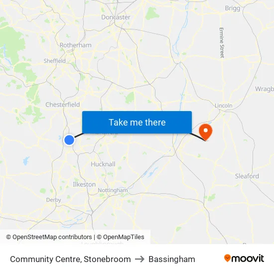Community Centre, Stonebroom to Bassingham map